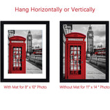 PEALSN 11x14 Picture Frame Set of 6, Display Pictures 8x10 with Mat or 11x14 Without Mat for Wall Mounting or Table Top, Photo Frames Collage for Wall Decor, Black Woodgrain. PEALSN