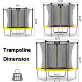 AOTOB 12 FT Trampoline for Kids with Enclosure Net, Recreational Outdoor Trampolines, ASTM Approved (Yellow) AOTOB