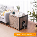 DWANTON Cat Litter Box Furniture Hidden, Cat Litter Box Enclosure, Reversible Entrance Can Be on Left or Right Side, Indoor Cat Box Cabinet, Wooden Cat Washroom, End Table, Nightstand Dwanton