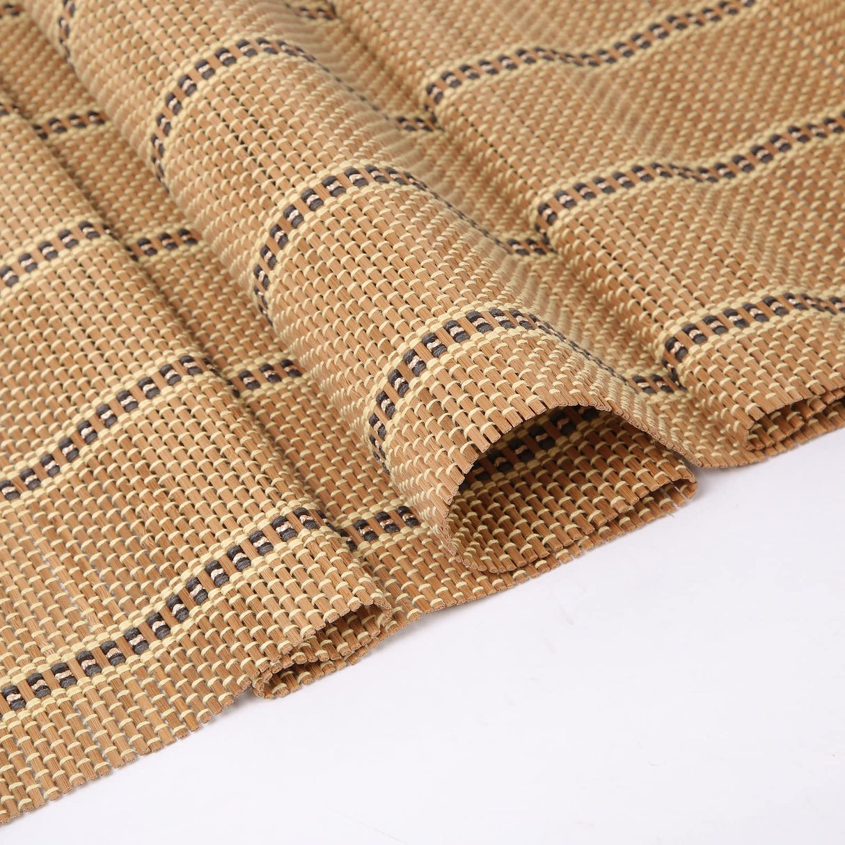 Cordless Bamboo Roman Shades, Natural Woven Blinds with 6 Inches High Valance, Custom Room Darkening Privacy Lined Sun Shade for Indoor Windows, Doors, Color 5 AOZORA