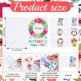 Motipuns 24 Sets Mother's Day Card Making Kits DIY Mothers Tissue Flower Paper Craft Make Your Own Mom Greeting Card Making Kit for Mother's Day Gift Party Decor Fun Home Activities Motipuns