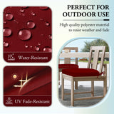 Wellsin Outdoor Chair Cushions for Patio Furniture - Patio Chair Cushions Set of 6 - Waterproof Round Corner Outdoor Seat Cushions 17"X16"X2", Burgundy Wellsin
