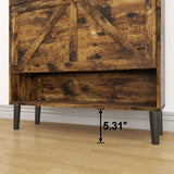 HOMEFORT Shoe Storage Cabinet for Entryway, Slim Shoe Organizer with Two Flip Drawers, Narrow Shoe Rack Cabinet with Wood Legs, Farmhouse Hidden Shoe Cabinet for Front Door Entrance,Rustic Brown HOMEFORT