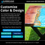 DEEP Pour Epoxy Resin Crystal Clear Liquid Glass, Eye Candy Mica Powder Variety Pack KIT- 2-4 inch 3 GL Resin Kit - Self Leveling, Clear Resin Epoxy, Perfect Epoxy Resin Table Includes Mica Powder! FGCI