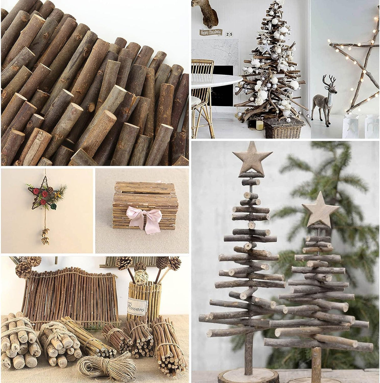 Craft Sticks, Wood Sticks Crafting Twigs Crafts Log Toy DIY Vase Fillers Pumpkin Stems Rustic Decorations Ornaments,Loose Parts Play Materials William Craft