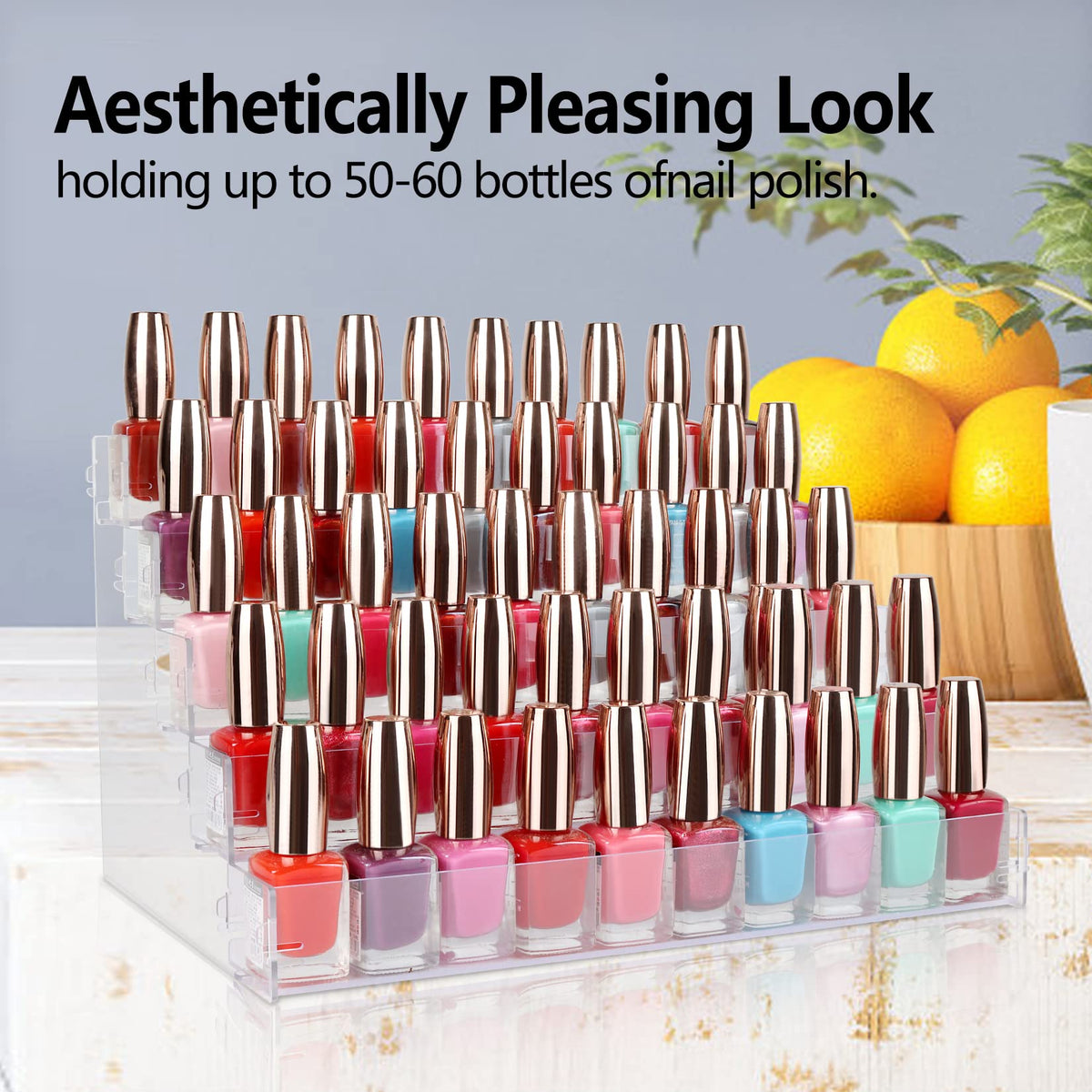 BVANQ 5 Tier Sunglasses Organizer Acrylic Sunglass Holder Nail Polish Organizer Countertop Stand Display No Pungent Acrylic Glue Assembly for Highlighting Glasses,Makeup,Essential Oil BVANQ