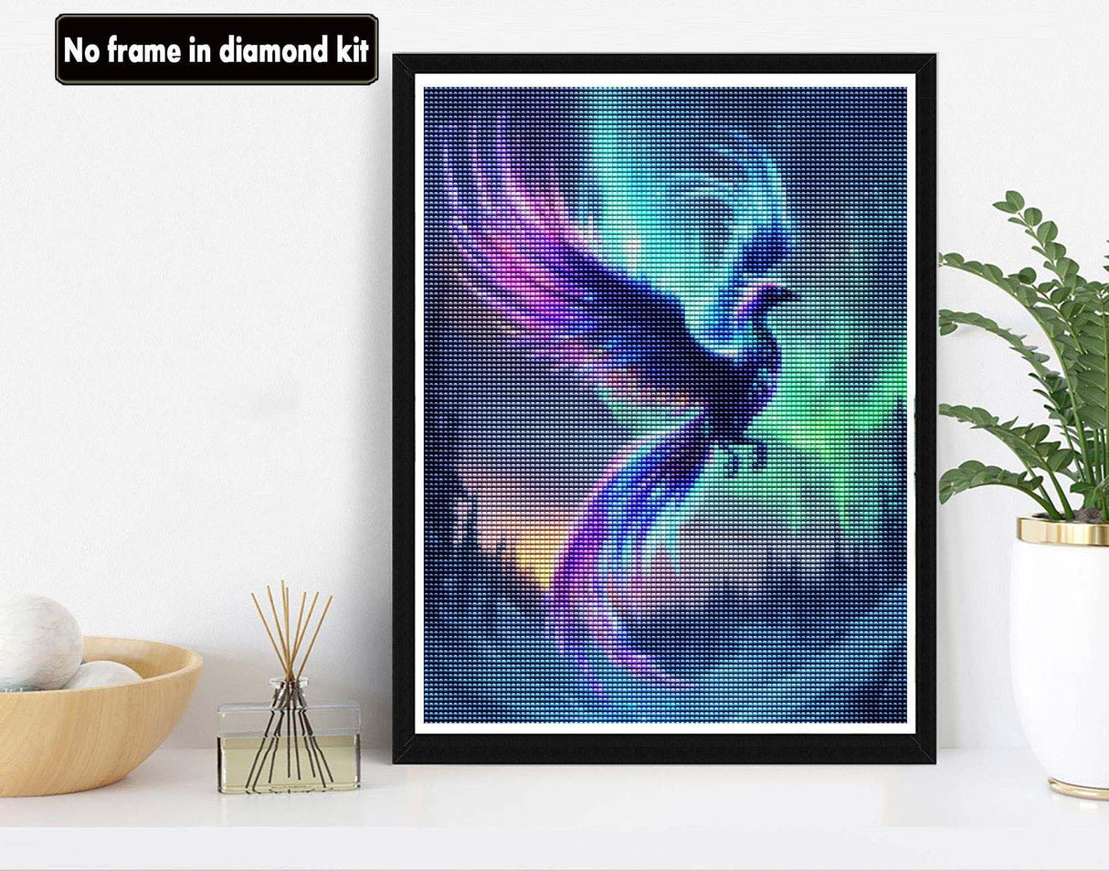 VAIIEYO 5D DIY Phoenix Diamond Art Kits for Adults, Diamond Painting Animal, Diamond Painting Kit Full Drill Round Rhinestone Craft Canvas for Home Wall Decor Gift 12x16 inch/30x40 cm VAIIEYO