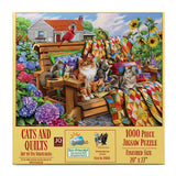 SUNSOUT INC - Cats and Quilts - 1000 pc Jigsaw Puzzle by Artist: Eva Nikolskaya - Finished Size 20" x 27" - MPN# 70808 SunsOut