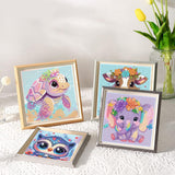 6 Pack 5D Cartoon Diamond Painting Kits for Beginners, Cute Animals DIY Diamond Art Kit, Full Round Drill Big Gem Art, Home Wall Decoration 6X6 inch Acelii