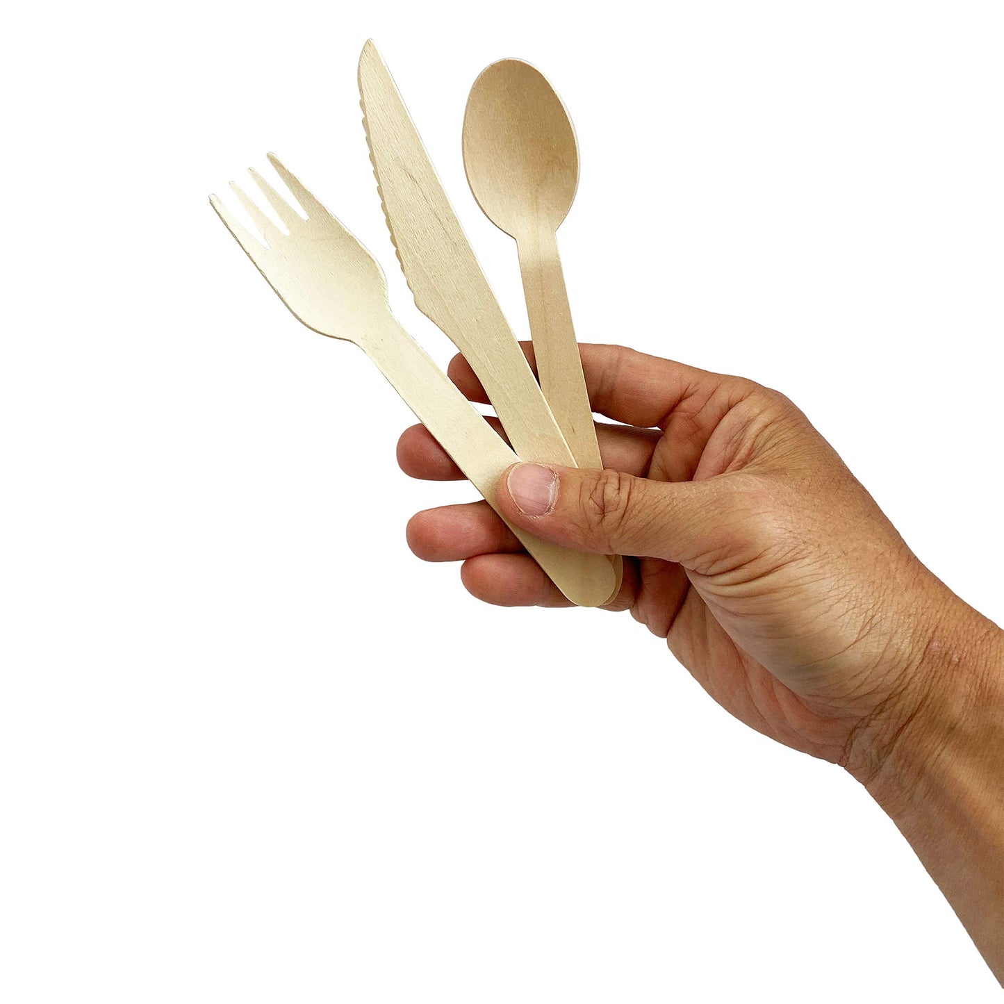 KingSeal Disposable Birch Wood Cutlery Spoons, Biodegradable and Earth Friendly, 6.25 Inch Length - 1 Pack of 100 pcs