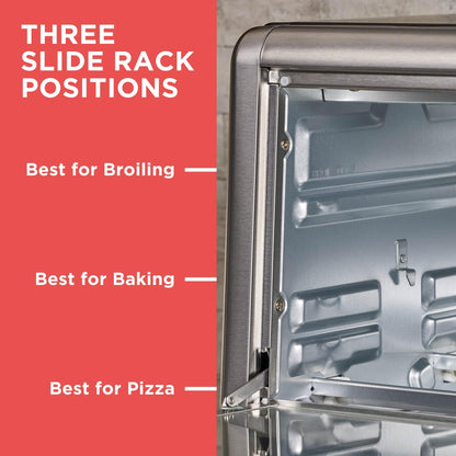 BLACK+DECKER 8-Slice Extra Wide Convection Toaster Oven, Fits 9"x13" Oven Pans and 12" Pizza, Bake, Toast, Broil, and Keep Warm Functions, Countertop Compact Design with Stainless Steel Finish