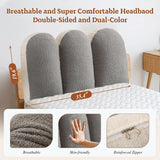 Ziihome Upholstered Tufted Headboard Pillow - Ultra Thick, Movable, Double Color Design for Twin & Queen Bed Ziihome