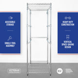 SafeRacks 5-Tier Steel Tote Rack WS-BR27 - Maximize Space, Declutter, NSF Certified, Bin Storage for Garage, Pantry, Kitchen, 31" x 23" x 68" (Silver, 1 Pack) SafeRacks