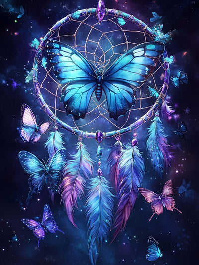 VAIIEYO 5D DIY Diamond Art Kits for Adults Dream Catcher, Diamond Painting Butterfly, Paint by Numbers Full Drill Round Rhinestone Craft Canvas for Home Wall Decor Gift 12x16 inch-20