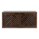Kate and Laurel Mezzeta Decorative Coastal 2-Door Wall Cabinet, 30 x 10 x 14, Natural Wood, Decorative Modern Storage Cabinet with Doors Kate and Laurel
