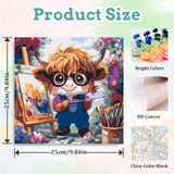 xcemhil Framed Paint by Numbers Kit for Kids and Adults, Paint by Numbers for Adults Cow, Cute Cow Kids Paint by Number Kits for Gifts and Home Decor 10x10in xcemhil