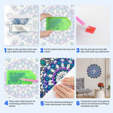 MXJSUA Special Shaped Hanging Diamond Painting Art Kits for Adults, Mandala Flower 3D Crystal Rhinestone Acrylic Gem Art Pendant Ornaments Kit for Home Decoration and Gift MXJSUA