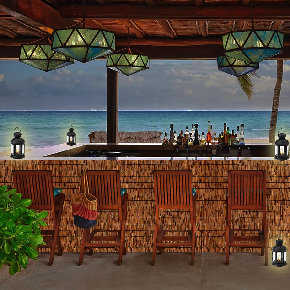 MOOKNAT Reed Bamboo Screen Fencing,4FT X 16.4FT Natural Reed Fencing Reed Screen for Balcony Reed Fence Bamboo Reed Fence 4 Feet High for Outdoor Backyard Patio(Brown) MOOKNAT