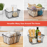 Spectrum Twist Wire Basket for Organizing (Medium, Black) - Sturdy Farmhouse Pantry Basket Storage with Handles - Wire Storage Basket Organizer for Kitchen, Shelf, Closet, Bathroom & More Spectrum Diversified