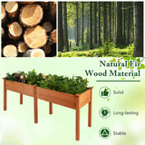 Toolsempire Raised Garden Bed with Legs, Elevated Planter Box with Divider & 8 Drainage Holes, Fir Wood Garden Box for Vegetables, Flowers, Fruits & Herbs (Brown Yellow) Toolsempire