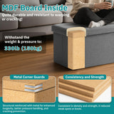 Snuvid 35-INCH Storage Ottoman Bench, Footrest with Storage, End of Bed Bench Coffee Table for Living Room, Bedroom, Entryway, Dark Gray Snuvid