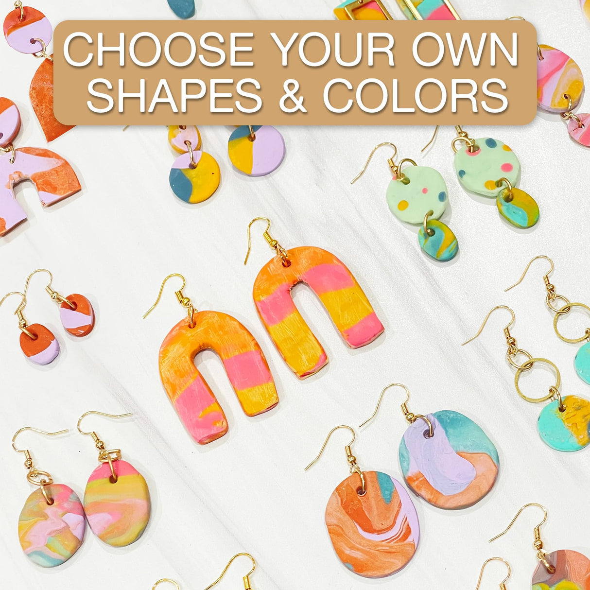 JOiFULi 132 Pc- Complete DIY Friendship Craft Set for Teens, Ages 12+ Aesthetic Polymer Clay Earring Jewelry Craft Making Set JOiFULi