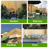 Bamboo Fence 4 ft H x 8 ft L x 0.75 in D, Natural Bamboo Privacy Screen 4 Feet High, Outdoor Or Indoor Divider Decorative Fence Rolls for Patio, Balcony, Garden and Border Pool BSMOULFA