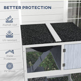 PawHut Catio, Outdoor Cat Enclosure House, Wooden Feral Cat Shelter on Wheels, Cat Cage with Hammock, Platforms Ramps, and Weather Protection Asphalt Roof, 34", Gray PawHut