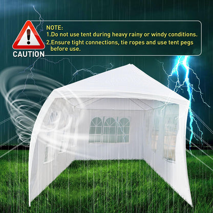 10'x30' Party Tent, White Tents for Parties, Graduation, Birthday and Wedding, Large Event Tents with 8 Removable Sidewalls & Transparent Windows, Outside Gazebo Tent for Garden and Backyard