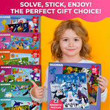 QUOKKA Magnetic Toddler Puzzles Ages 4-6 - 2x48 Travel Puzzles Games for Kids 3-5 Years Old - Activities Car Toy for Boys and Girls 2-4 yo - Polar & Jungle Animals Learning Magnet for Road Trip QUOKKA