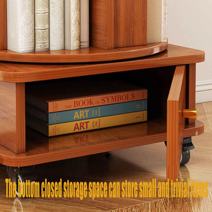 TruRim 360° Rotating Wooden Bookshelf Tower - Space-Saving Six-Tier Storage for Home - WoodArtSupply