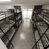 LUMISOL Twin Size Triple Bunk Beds, Heavy Duty Metal Triple Bunk Bed Frame with Ladder for Share Bedrooms, Detachable Bunk Beds, Can be Divided into 3 Beds, Black LUMISOL