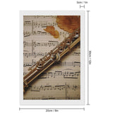 GHENBLT Flute Music 5D Diamond Painting Kits for Adults Beginners Large Round Diamond Art Painting DIY Full Drill Diamond Dots Wall Paintings Gem Art for Gift Home Wall Decor 8"x12" GHENBLT