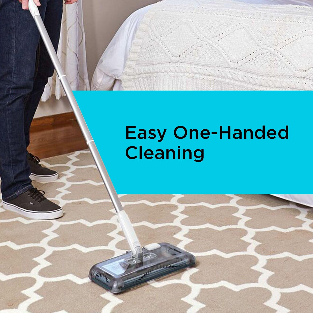 BLACK+DECKER 50 Minute Lithium Floor Sweeper, Multi-Surface Use, Charger Included (HFS115J10) BLACK+DECKER