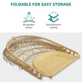 YITAHOME Wicker Swing Egg Chair with Cushions 350lbs, Foldable Hanging Basket Chair W/Stand Rattan Hammock Chair for Outdoor, Indoor, Patio, Bedroom - Beige YITAHOME