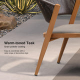 PURPLE LEAF 8-Piece Patio Dining Set Outdoor Furniture Rectangular Table and Chairs Set with Aluminum Frame and Teak-Finish for Garden Deck Backyard Kitchen Deep Teak Outdoor Set PURPLE LEAF