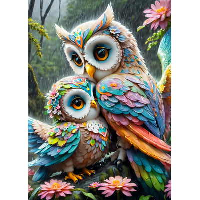 DPHERO Colorful Owl Diamond Painting Kits for Adults,5D Flowers Diamond Art Kits for Beginners,Round Full Drill Fantasy Diamond Painting Art,DIY Painting by Numbers Diamond Art Painting 12x16 inch