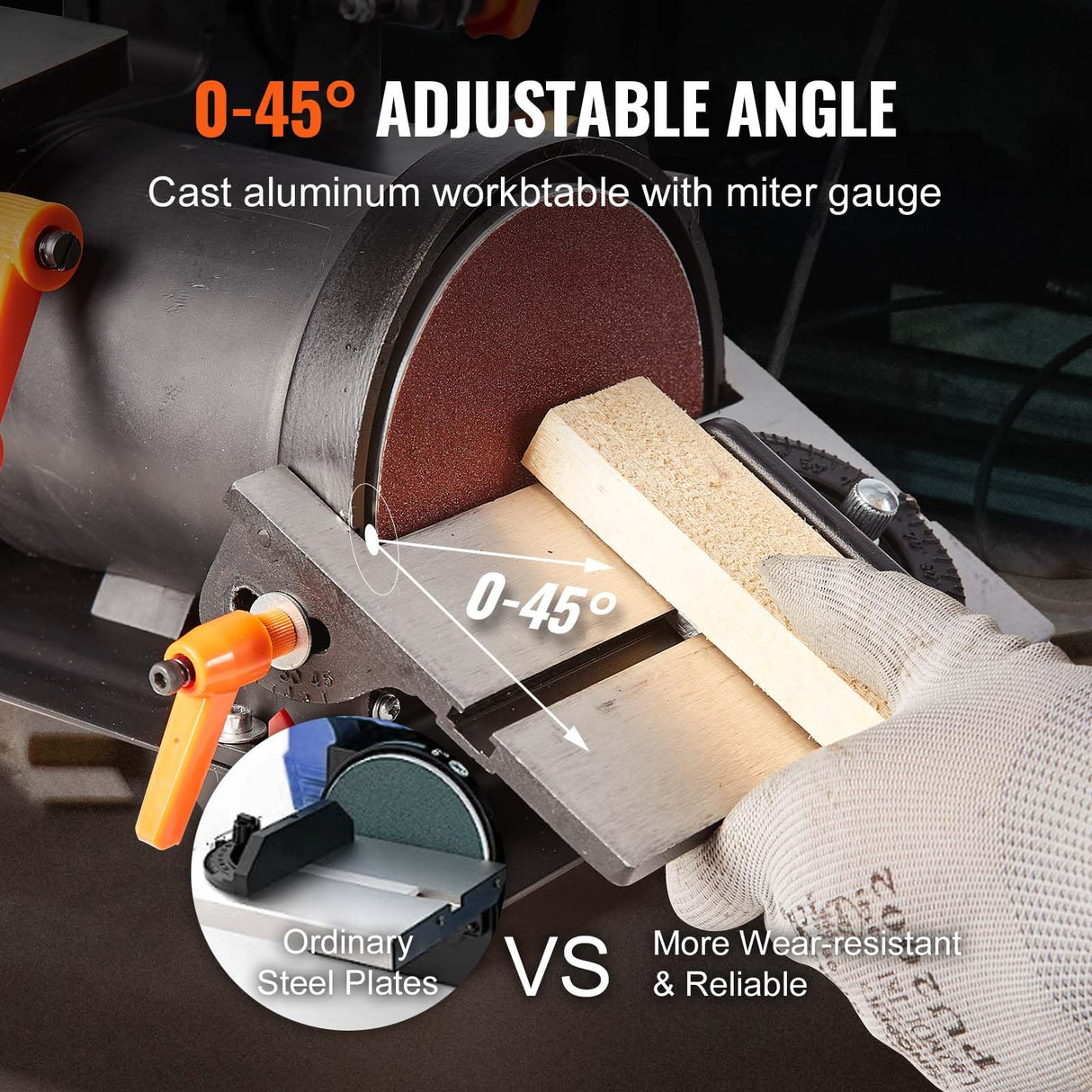 VEVOR 1 x 30 Inch Belt Sander with 5 Inch Disc Sander, Powerful Bench Sander with 2.5A Induction Motor for Woodworking VEVOR