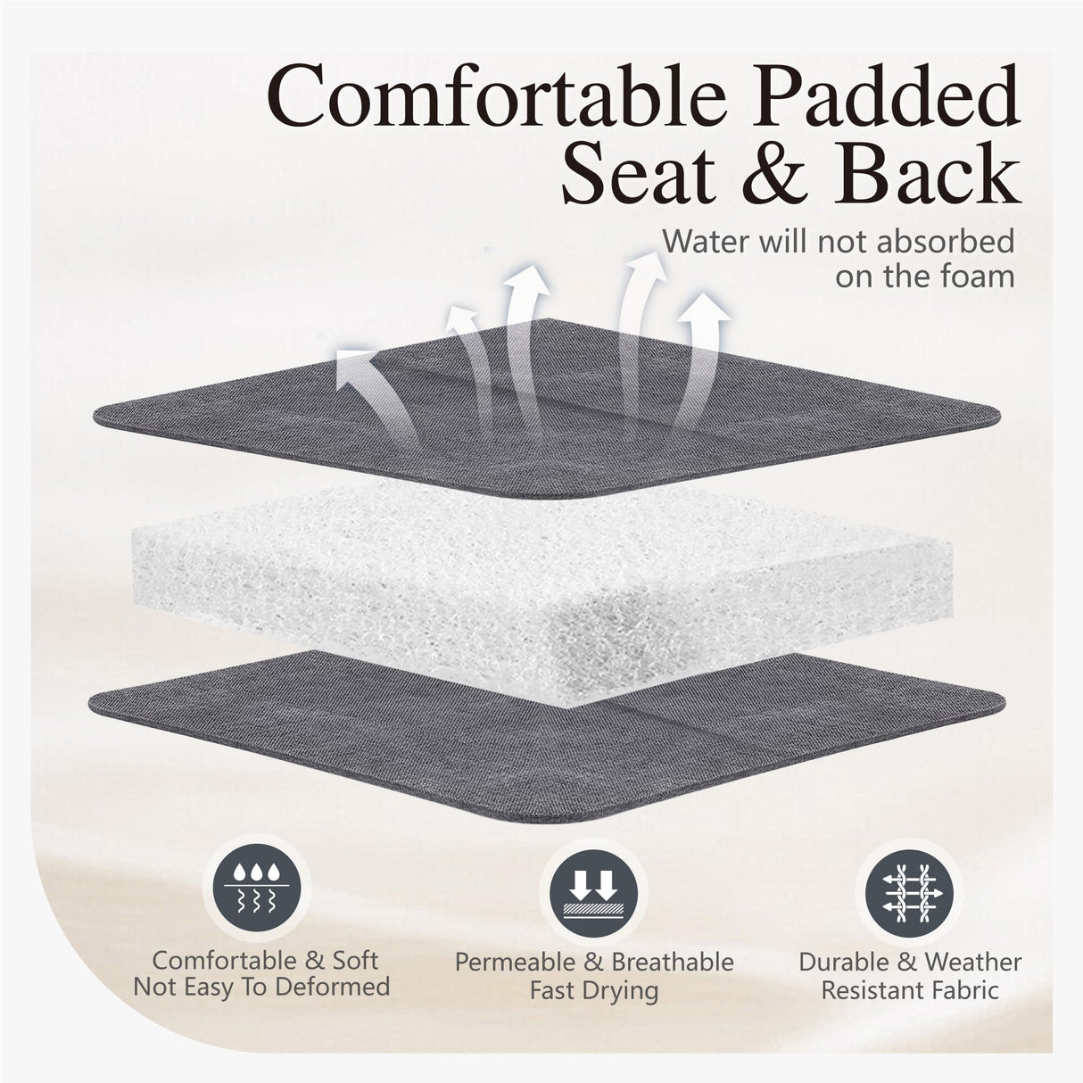 Sophia & William Patio Dining Set 7 Pieces, 6 x Patio Dining Swivel Chairs Padded with 1 Umbrella Table, Outdoor Table and Chairs for Lawn Garden Sophia & William