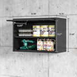 Anxxsu Metal Wall Cabinet with Locking Door and Shelf, Hanging Garage Cabinets with Up-Flip Doors for Garage, Warehouse, Home, Office, Assembly Required (Black, One Cabinet) Anxxsu