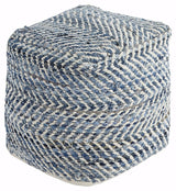 Signature Design by Ashley A1000445 Pouf, Blue & White Signature Design by Ashley