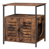 HOOBRO Cat Litter Box Enclosure, Louvered Hidden Cat Litter Box, Enclosed Cat Litter Box Furniture with Extra Storage Space, Side Table, Nightstand, Multifunctional, Rustic Brown BF66MW01 HOOBRO