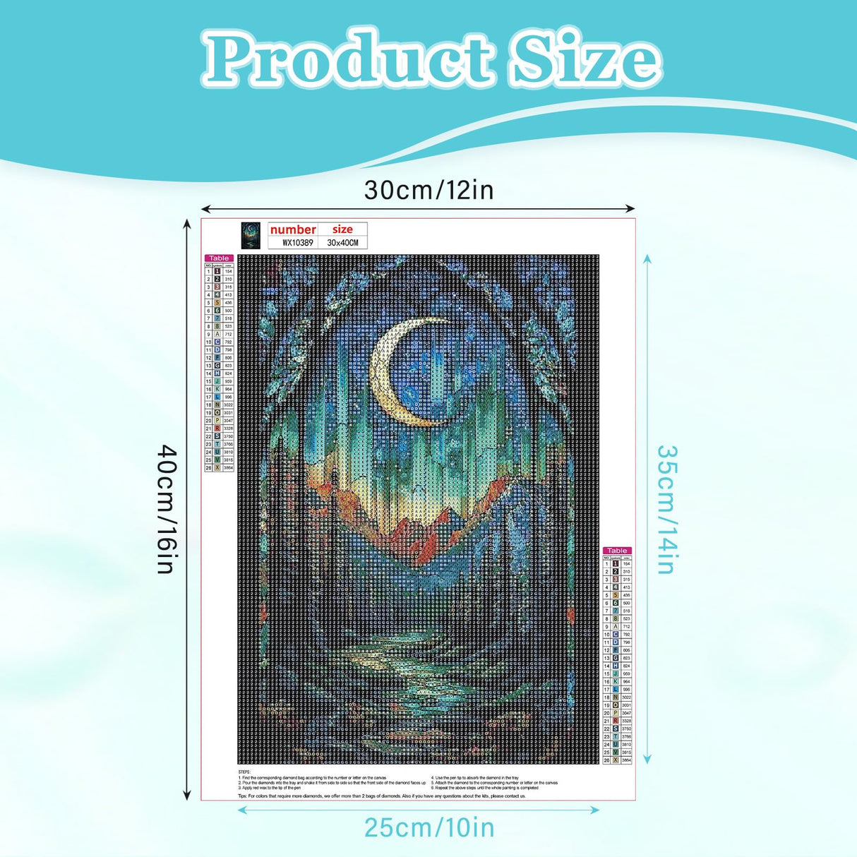 MAXBYE Diamond Paintings of Enchanted Forest, Diamond Art Kits for Adults, 5D Moonlight Forest Diamond Art Kits, Diamond Paintings for Home Décor Items, Extra 30% Diamonds, 12x16in MAXBYE