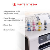 Canon imagePROGRAF TC-20 – Single Function Printer | 24" Large Format Poster & Plotter Printer - Automatic Roll & Cut Sheet Paper Feeder, USB, Wi-Fi, LAN,White Canon