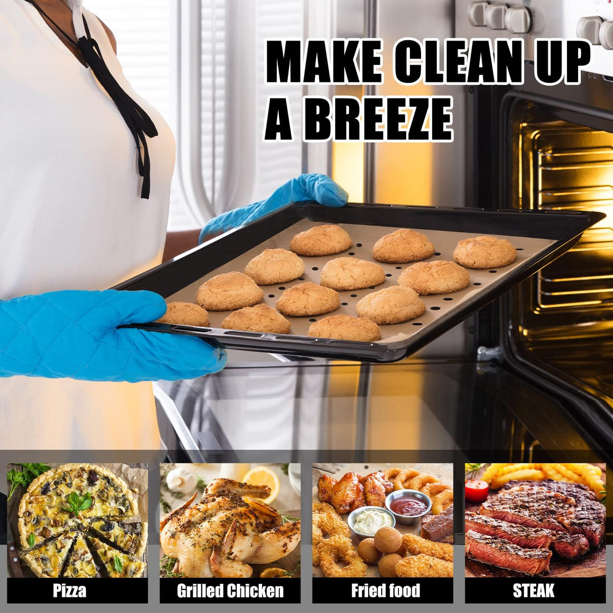 GOAUS Parchment Paper Sheets 9x11 Inch, Air Fryer Toaster Oven Liners Rectangular 175 pcs, Disposable Paper Liners Perforated Fit Cuisinart, Emeril Lagasse, Ninja Foodi, Breville, Instant Pot GOAUS