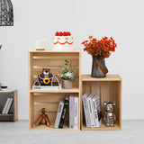 3 Pieces Large Pine Wood Crates For Storage, The Wooden Storage Crates Are Made Of Solid Wood,Unfinished Wooden Crates Have A Wide Range Of Uses And Can Be Placed In Bedrooms, Living Rooms, Etc (3) FORBRADS