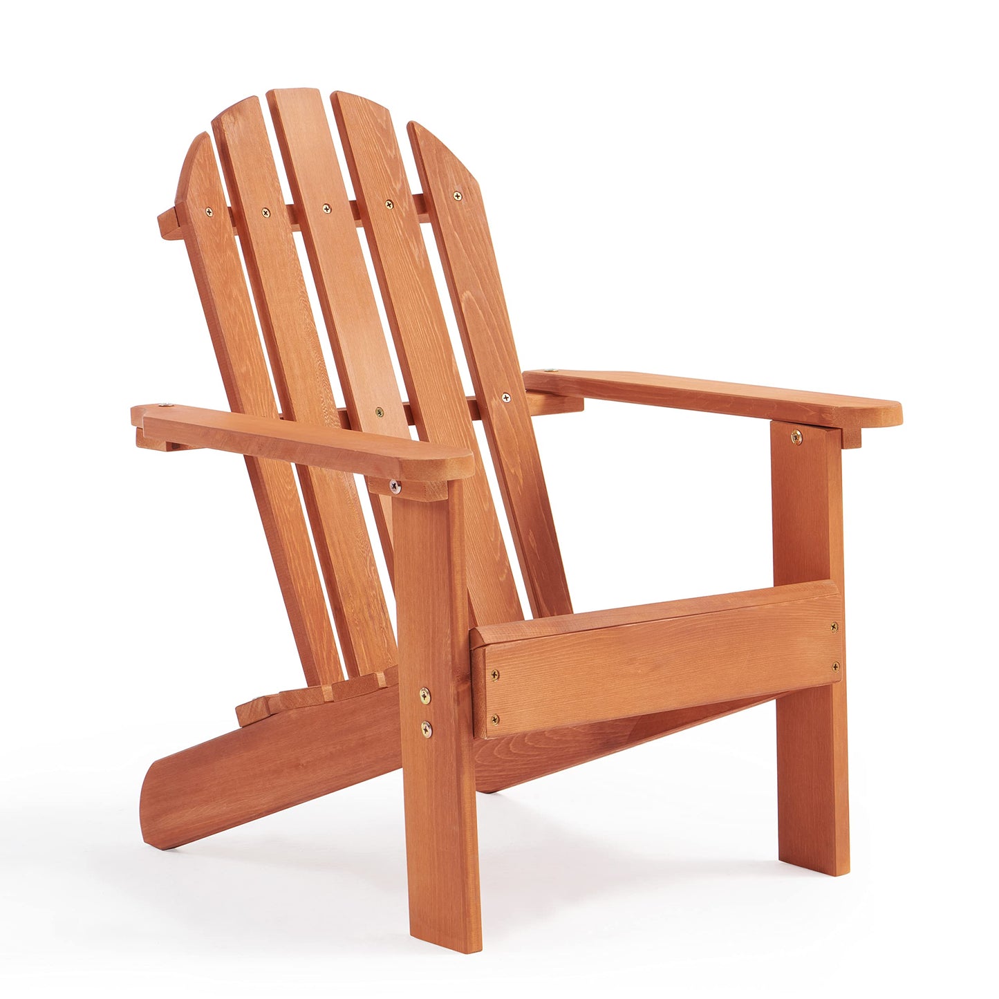 Wooden Kid's Adirondack Chair for Indoor and Outdoor, Natural Cedar Patio Lounge Chiar for Kids