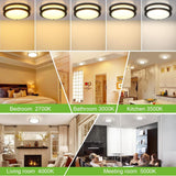 13 inch Flush Mount LED Ceiling Light Fixture, 2700K/3000K/3500K/4000K/5000K Adjustable Ceiling Lights, Oil Rubbed Bronze Saturn Dimmable Lighting for Hallway Bathroom Kitchen or Stairwell, ETL Listed hykolity