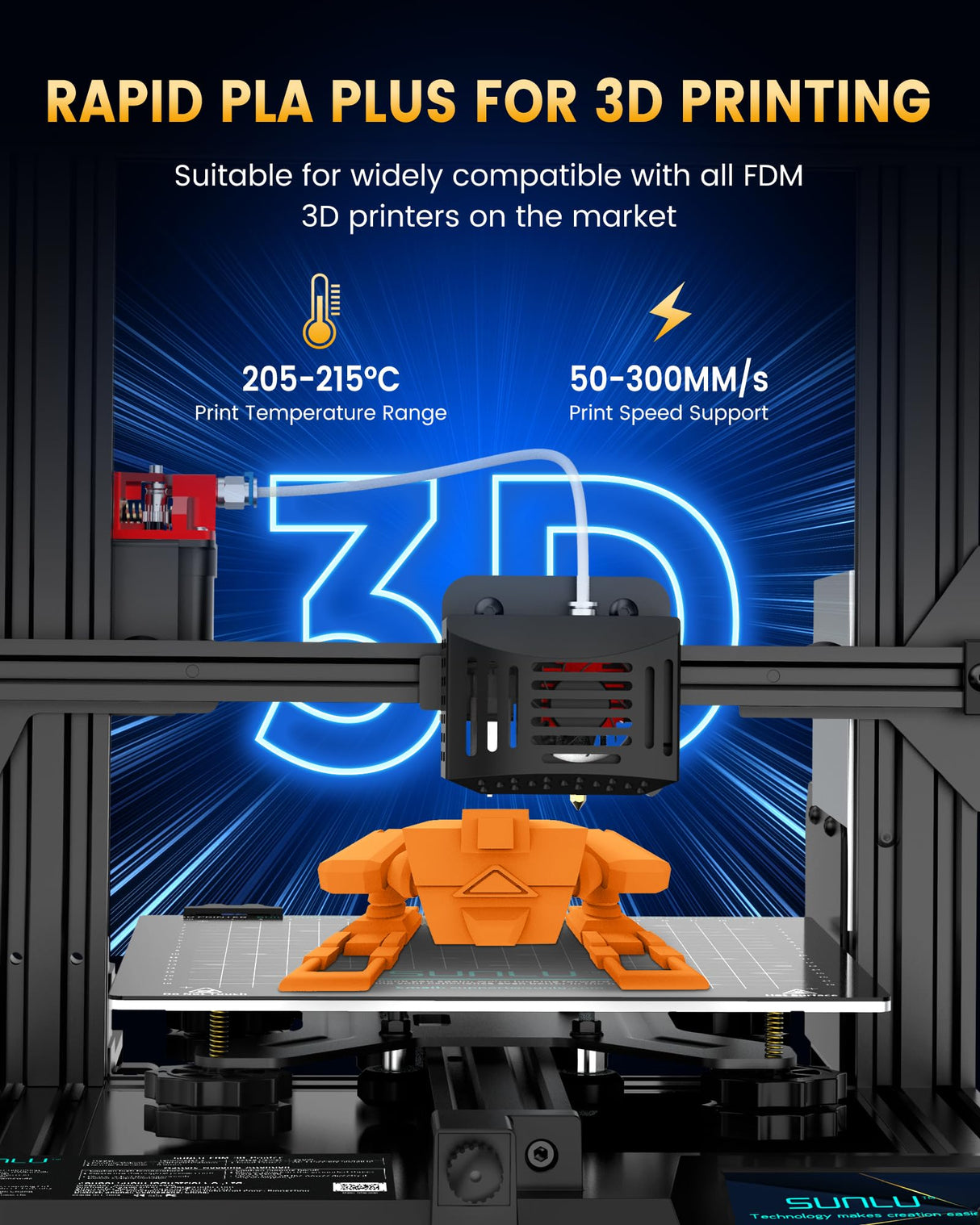 SUNLU PLA+2.0 3D Printer Filament, Upgrade PLA+ Filament 1.75mm, Tougher and Stronger, Neatly Wound PLA Plus Filament, Dimensional Accuracy +/-0.02mm, 1KG Spool(2.2lbs), Grey SUNLU