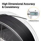 YXPOLYER Carbon Fiber ABS Filament 1.75mm 1kg ABS-CF 3D Printer Filament with Transparent Reusable PC Deformation-Resistant Spool fit AMS yxpolyer